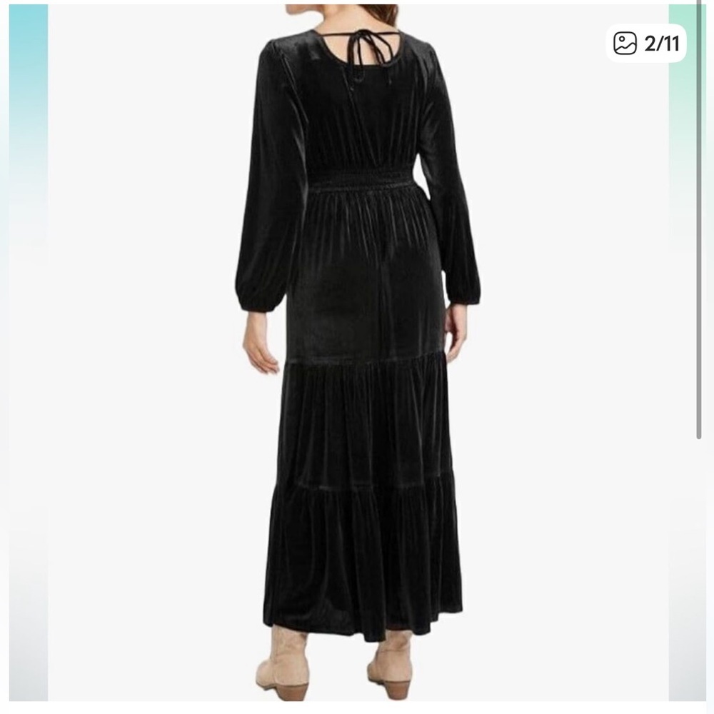Knox Rose Black Velvet Maxi Dress Medium - Picture 3 of 7